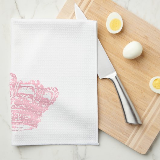 Roze kroon theedoek (Quarter Fold)