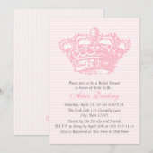 Roze kroon uitnodiging (Voorkant / Achterkant)