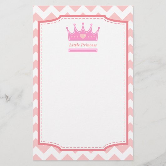 Roze Kroon voor de koninklijke prinses Briefpapier (Voorkant)
