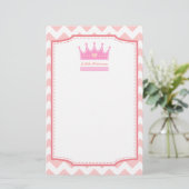 Roze Kroon voor de koninklijke prinses Briefpapier (Staand voorkant)
