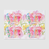 Roze kroonbloemen waterverf pastelontkoppeling tissuepapier (Voorkant)