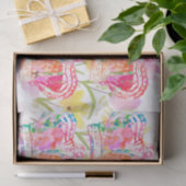 Roze kroonbloemen waterverf pastelontkoppeling tissuepapier (Geschenk)