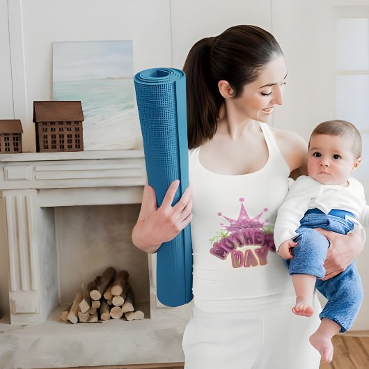 Roze kroongelukkige moeders dag Vrouwen Tanktop