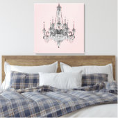 Roze Kroonluchter Canvas Wandkunst Afdruk (Insitu (Slaapkamer))
