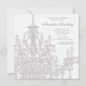 Roze Kroonluchter Graduation Party Uitnodiging (Achterkant)