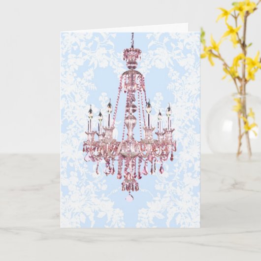 Roze kroonluchter Kaarten (Gele Bloem)