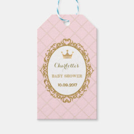 Roze kroonprinses Baby shower gunst cadeau Label Cadeaulabel