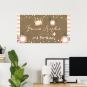 Roze kroonprinses verjaardag kraft poster (Thuiskantoor)