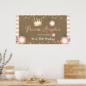 Roze kroonprinses verjaardag kraft poster (Keuken)
