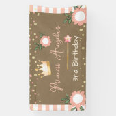 Roze kroonprinses verjaardag kraft spandoek (Verticaal)