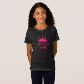 Roze kroonprinses ... Voeg naam aan T-Shirt toe (Voorkant volledig)