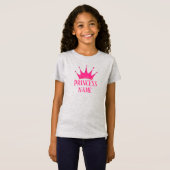 Roze kroonprinses ... Voeg naam aan T-Shirt toe (Voorkant volledig)