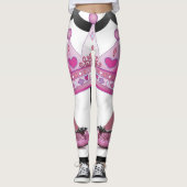 roze kroonschoenen leggings (Voorkant)