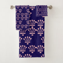 Roze Kroontjes Donkerblauw