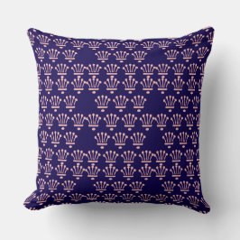 Roze Kroontjes Donkerblauw Kussen