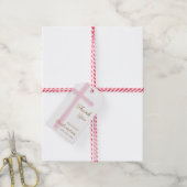 Roze Kruis Bevestiging Dank U Cadeaulabel (Met Touw)