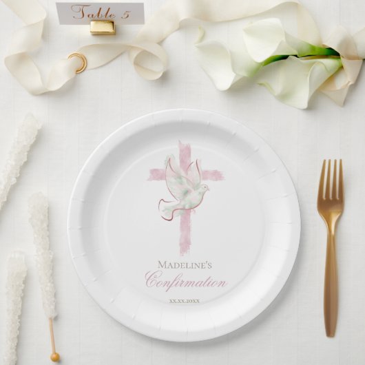 Roze kruis bevestiging papieren bordje (Huwelijk)