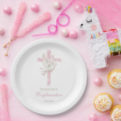 Roze kruis bevestiging papieren bordje (Feest)