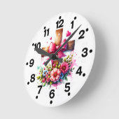 Roze Kruis Bloemen Ronde Klok (Hoek)