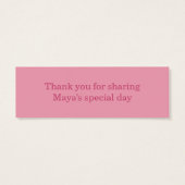 Roze Kruis Communie Klein Label Mini Visitekaartjes (Achterkant)