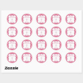 Roze Kruis Communie Ronde Sticker (Vel)