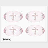 Roze Kruis Damast Bloem Envelope Zegels (Vel)