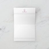 Roze Kruis Doop Eerste Communie Dank u Kaarten (Binnen)