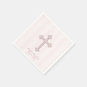 Roze Kruis Doop Servet (Hoek)
