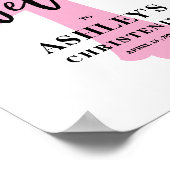 Roze Kruis Doop Welkomstbord Poster (Hoek)