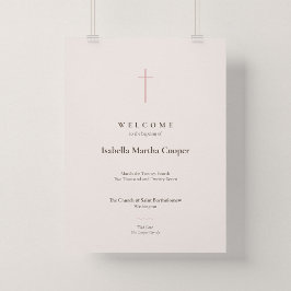 Roze Kruis Doopkerk Welkomstposter Grace Blush Poster