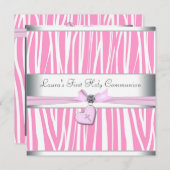 Roze kruis eerste communie kaart (Voorkant / Achterkant)