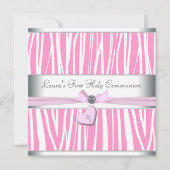 Roze kruis eerste communie kaart (Voorkant)