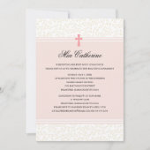 Roze Kruis Eerste Heilige Communie Uitnodiging (Voorkant)