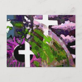 Roze kruis en ogen briefkaart