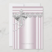 Roze Kruis Foto Eerste Communie Kaart (Achterkant)