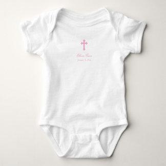Roze kruis | Girl Christening Romper