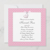 Roze Kruis Meisjes Eerste Communie Kaart (Achterkant)