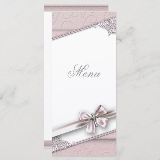 Roze Kruis Menu Kaart (Voorkant / Achterkant)