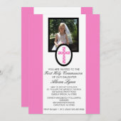 Roze kruis met uitnodiging tot fotocommunicatie (Voorkant / Achterkant)