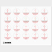Roze Kruis Stickers (Vel)