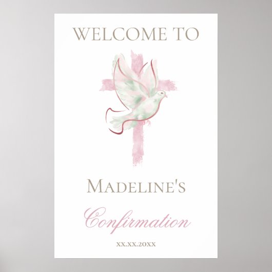 Roze kruis ter bevestiging poster (Voorkant)