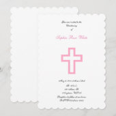 "Roze kruis" Uitnodigingen (Voorkant / Achterkant)