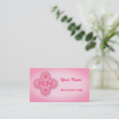 Roze kruis visitekaartje (Staand voorkant)