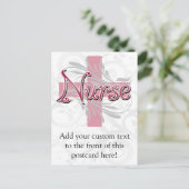 Roze kruis/wervelkolom briefkaart (Staand voorkant)