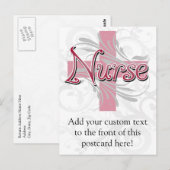 Roze kruis/wervelkolom briefkaart (Voorkant / Achterkant)