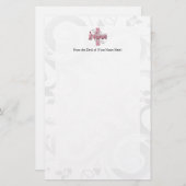 Roze kruis/wervelkolom briefpapier (Voorkant / Achterkant)