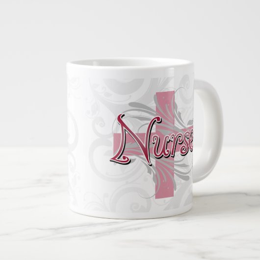 Roze kruis/wervelkolom grote koffiekop (Voorkant rechts)