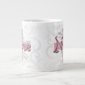 Roze kruis/wervelkolom grote koffiekop (Voorkant)