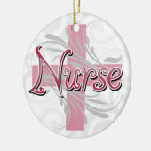 Roze kruis/wervelkolom keramisch ornament (Links)