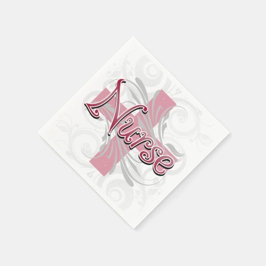 Roze kruis/wervelkolom servetten (Hoek)